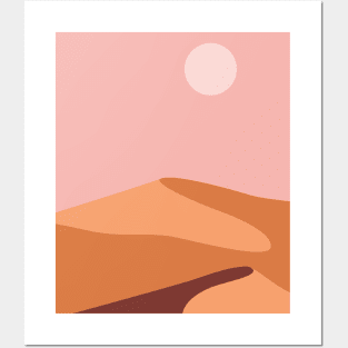 Desert dunes retro minimalist design Posters and Art